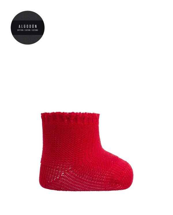 Chaussettes coton lien Couleur Rouge - 1