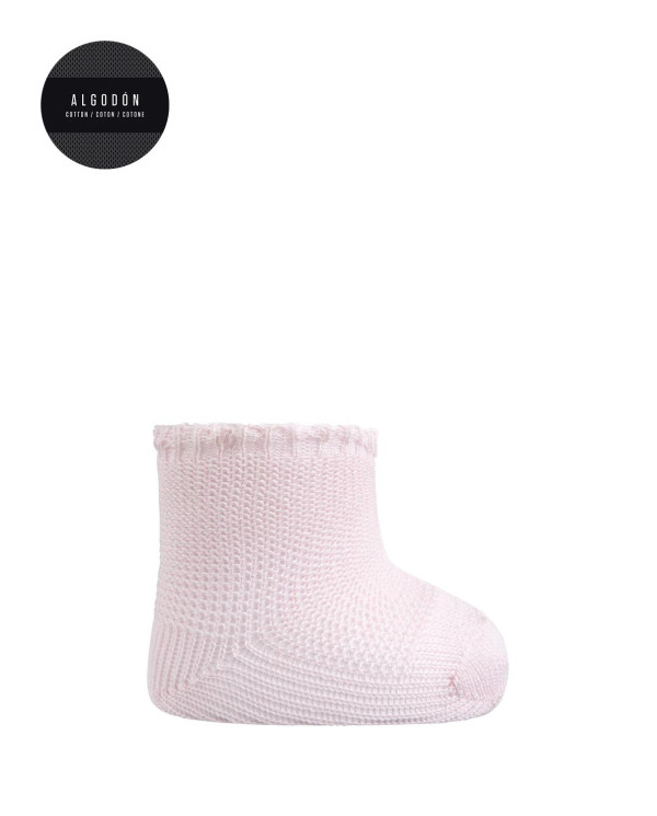 Chaussettes coton lien Couleur Rose - 1