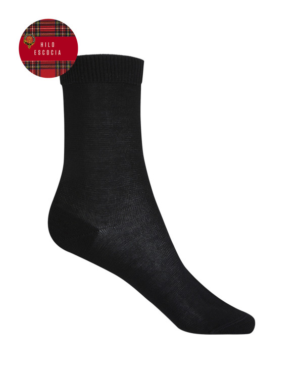 Plain Fil d'Écosse Socks Color Black - 1