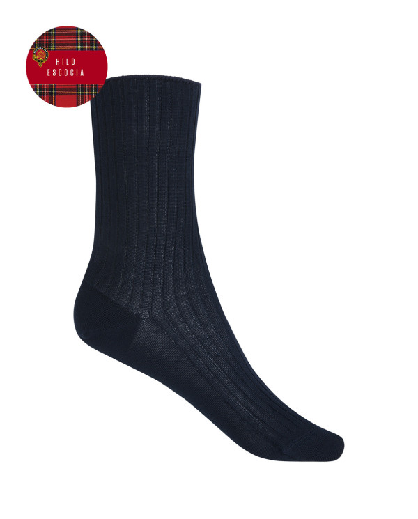 Ribbed Fil d'Écosse Socks Color Navy - 1