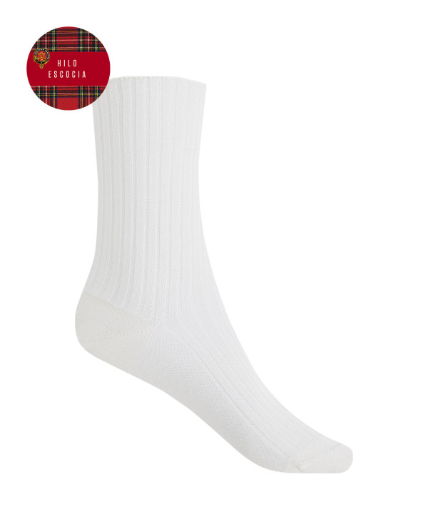 Ribbed Fil d'Écosse Socks Color Ivory - 1