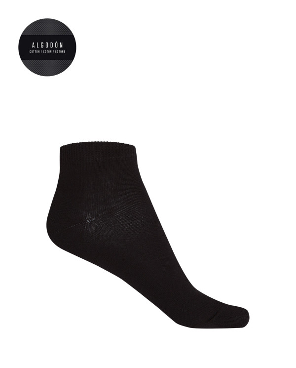 Chaussettes unies en coton Couleur Noir - 1