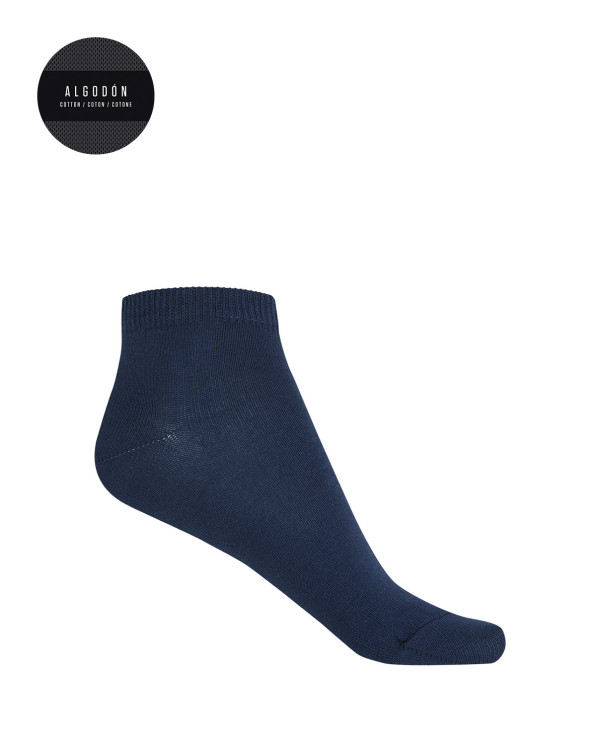 Chaussettes unies en coton Couleur Bleu marine - 1