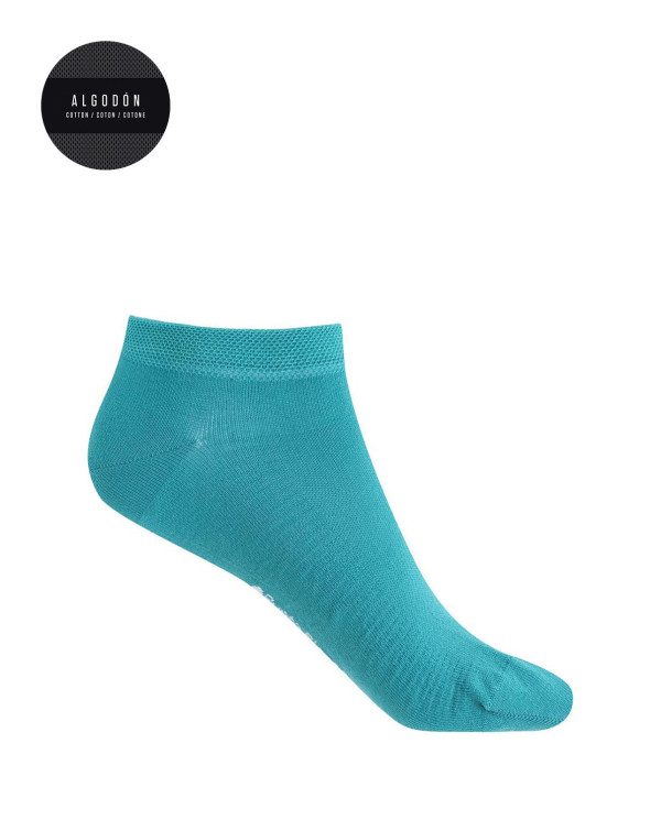 Chaussettes unies en coton Couleur Vert - 1