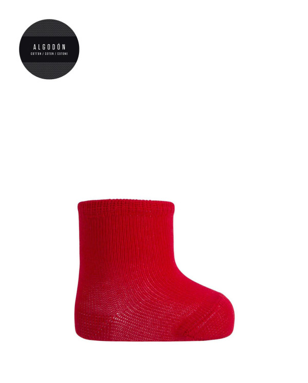 Chaussettes unies 100% coton mercerisé Couleur Rouge - 1