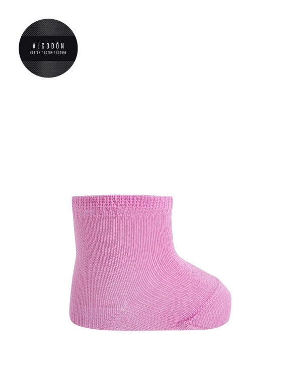 Chaussettes unies 100% coton mercerisé Couleur Rose - 1