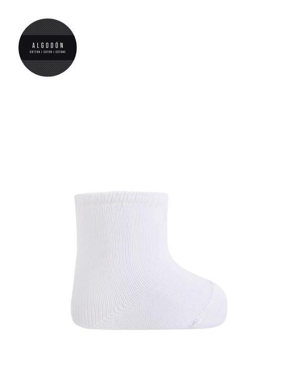 100% plain mercerized cotton socks Color Ivory - 1