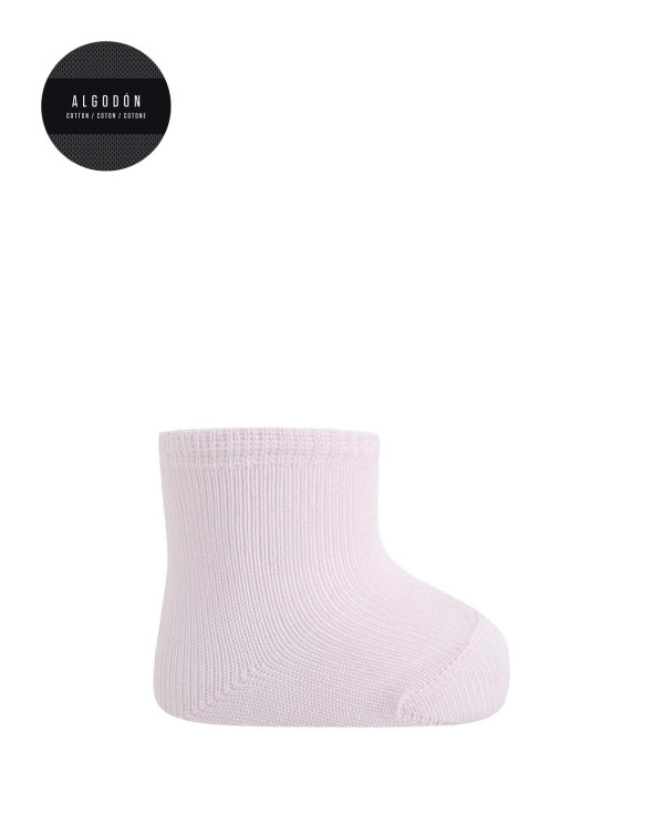 Chaussettes unies 100% coton mercerisé Couleur Rose - 1