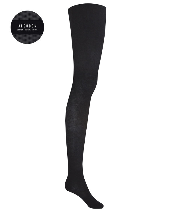 Collants coton uni Couleur Noir - 1