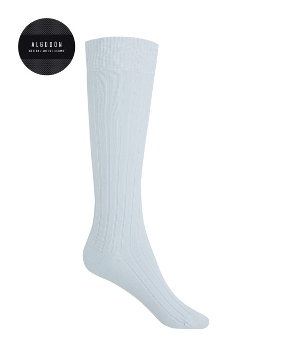 Chaussettes en coton côtelé Couleur Bleu - 1