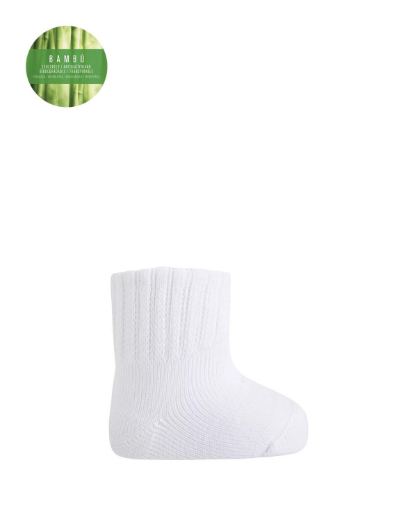 Chaussettes unies en bambou - revers anti-pression Couleur Blanc - 1