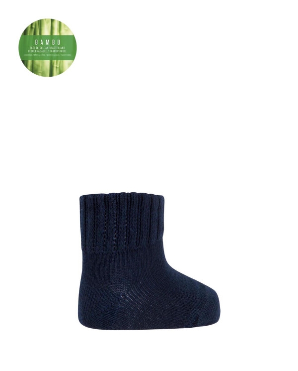 Plain bamboo socks - anti-pressure cuff Color Navy - 1