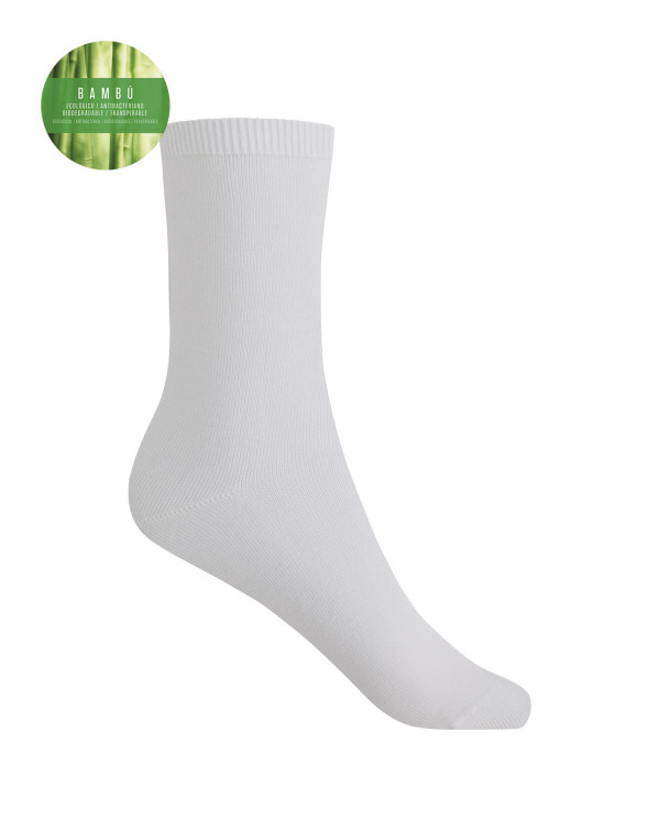 Plain bamboo socks Color White - 1