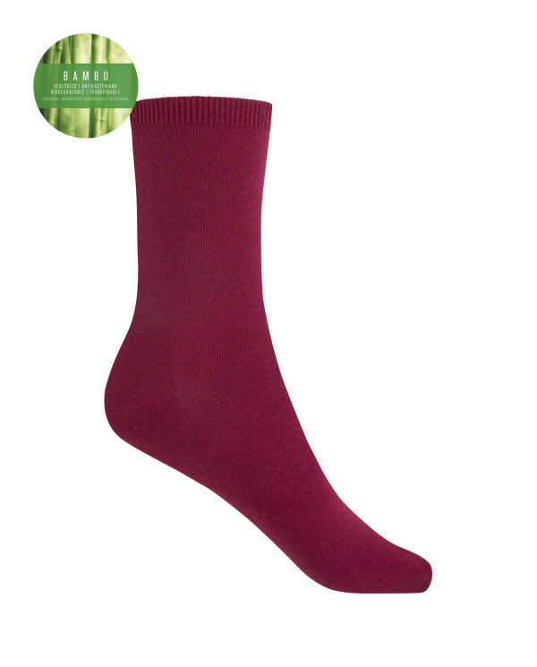 Chaussettes unies en bambou Couleur Bordeaux - 1