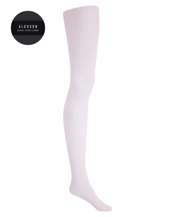 Ribbed cotton tights Color Pink - 1