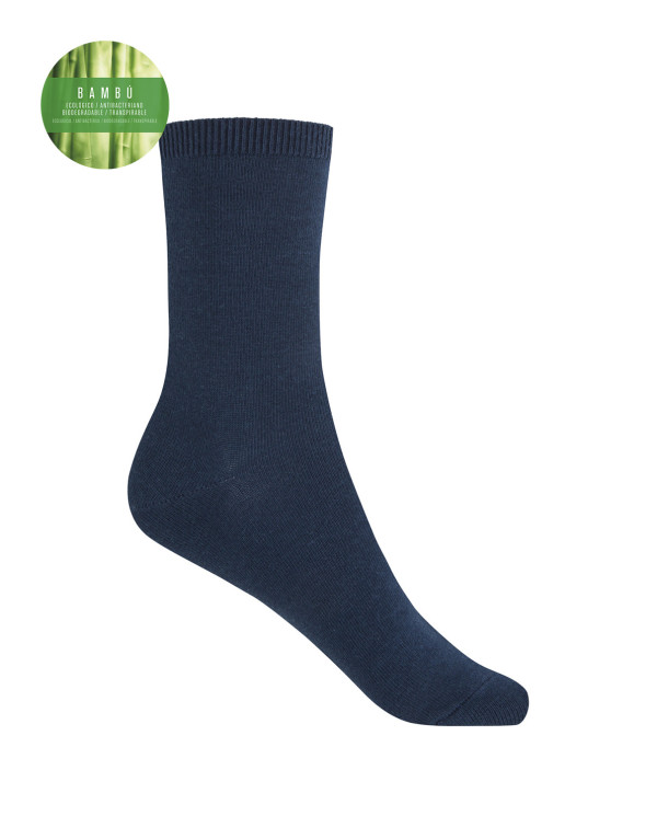 Chaussettes unies en bambou Couleur Bleu marine - 1