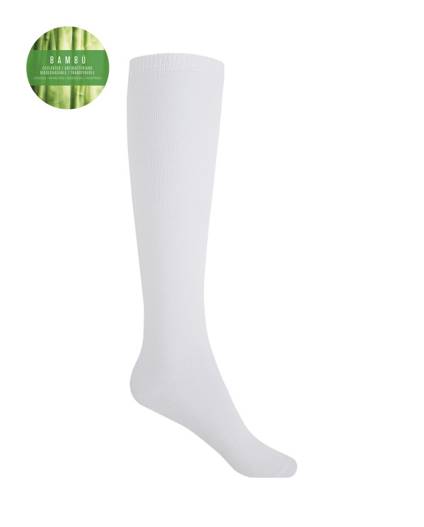 Chaussettes unies en bambou Couleur Blanc - 1