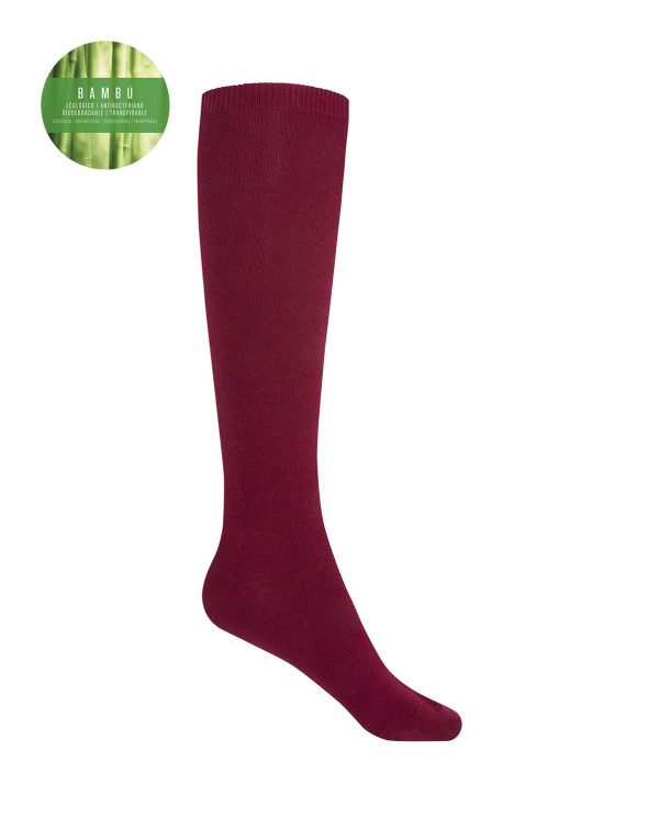 Chaussettes unies en bambou Couleur Bordeaux - 1