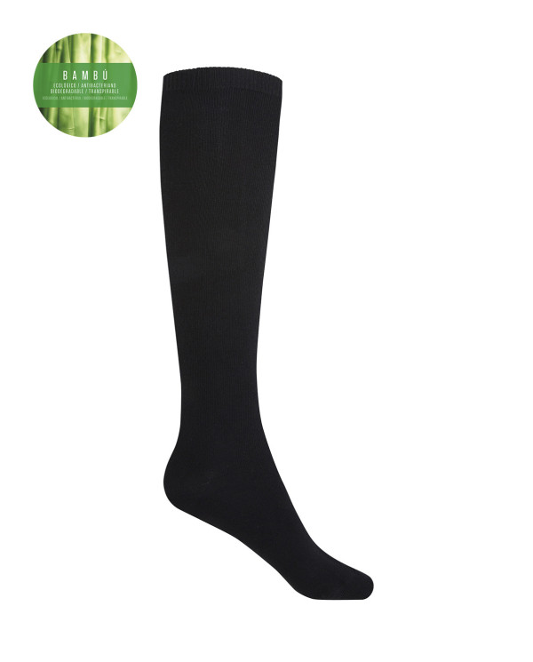 Chaussettes unies en bambou Couleur Noir - 1