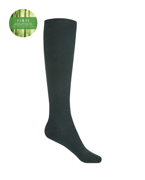 Chaussettes unies en bambou Couleur Vert - 1