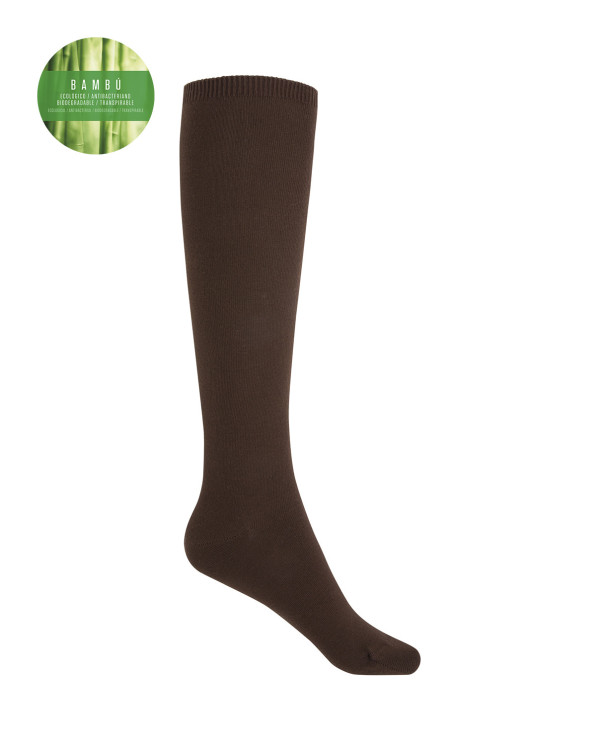 Chaussettes unies en bambou Couleur Marron - 1