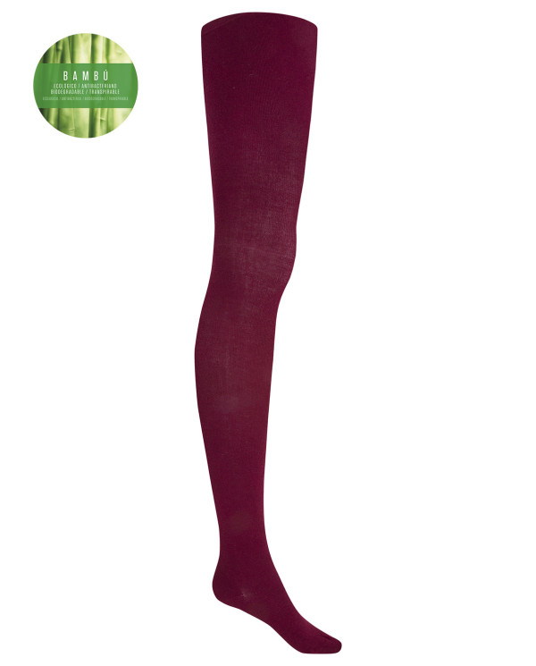 Smooth bamboo tights Color Burgundy - 1