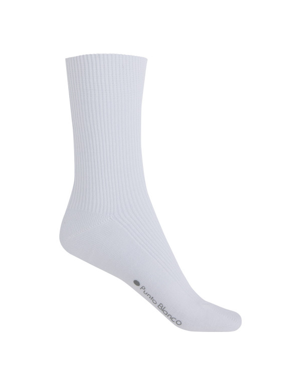 Chaussettes ourlet côtelé Couleur Blanc - 1