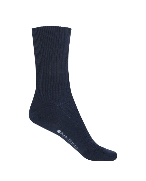 Ribbed hem socks Color Navy - 1