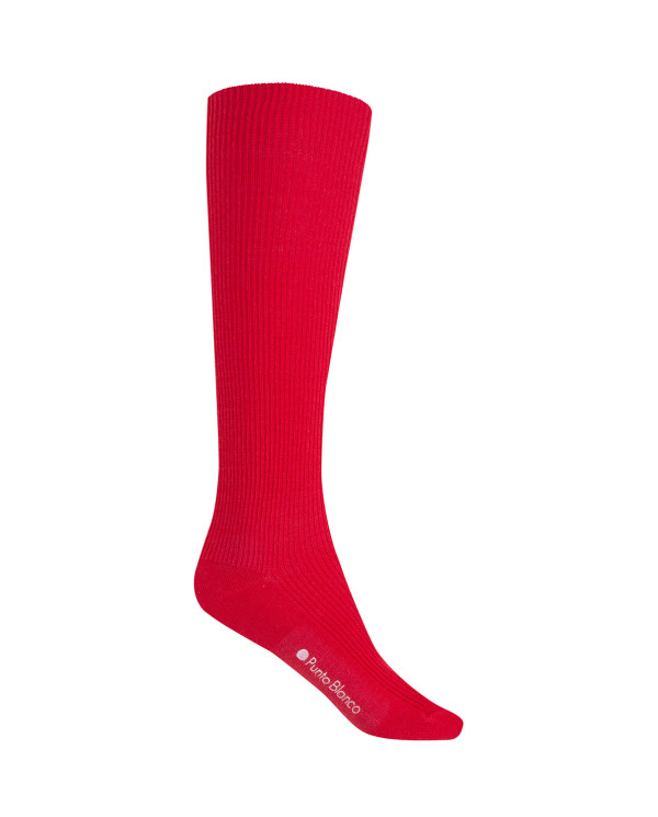 Chaussettes ourlet côtelé Couleur Rouge - 1