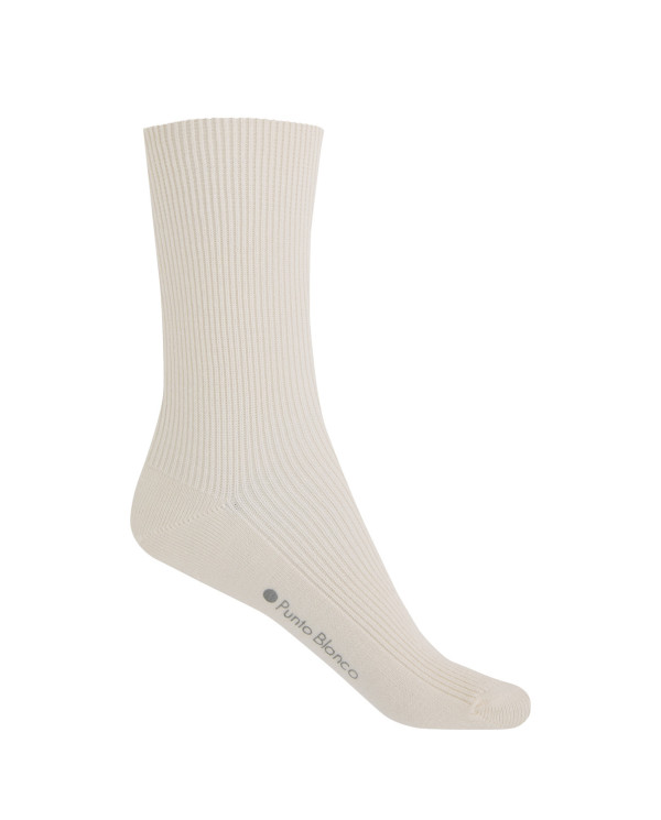 Ribbed hem socks Color Beige - 1