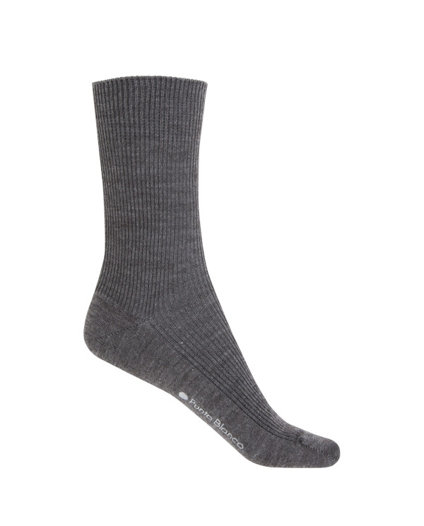 Chaussettes ourlet côtelé Couleur Gris - 1