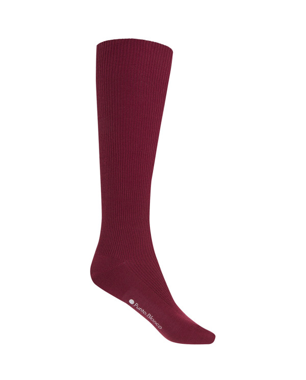 Chaussettes ourlet côtelé Couleur Bordeaux - 1