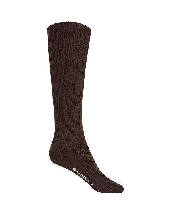 Chaussettes ourlet côtelé Couleur Marron - 1