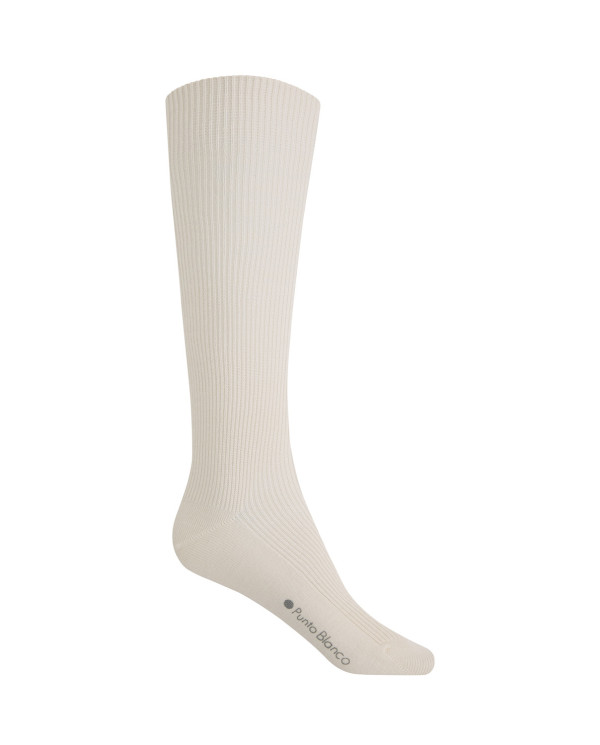 Chaussettes ourlet côtelé Couleur Beige - 1