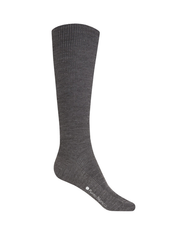 Chaussettes ourlet côtelé Couleur Gris - 1