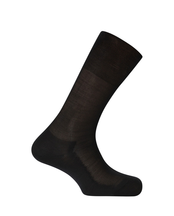 Chaussettes en soie - unies - LUXURY Couleur Noir - 1