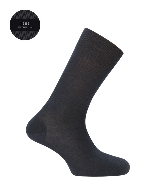 Plain Super Merino Wool Socks - Elastic Color Navy - 1