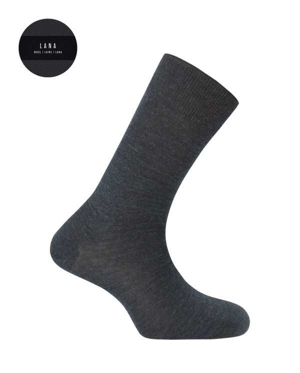 Plain Super Merino Wool Socks - Elastic Color Grey - 1