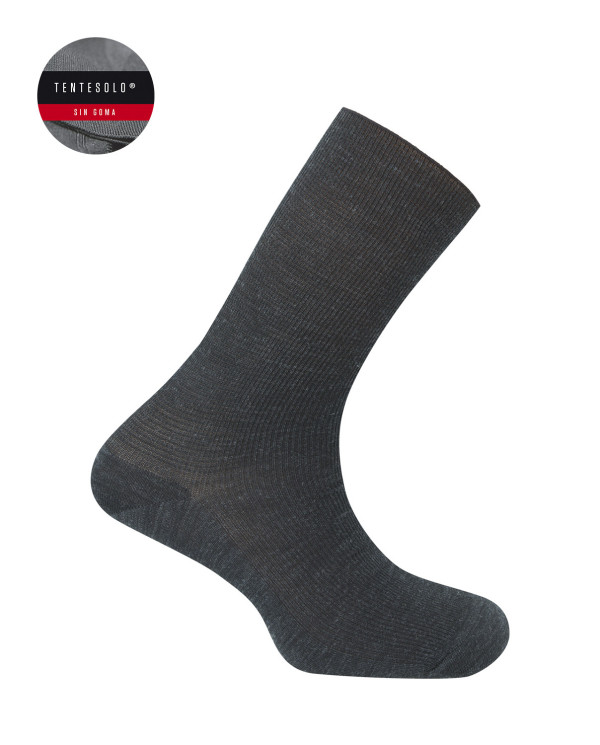 Chaussettes en laine côtelée - Tentesolo Couleur Gris fonce - 1