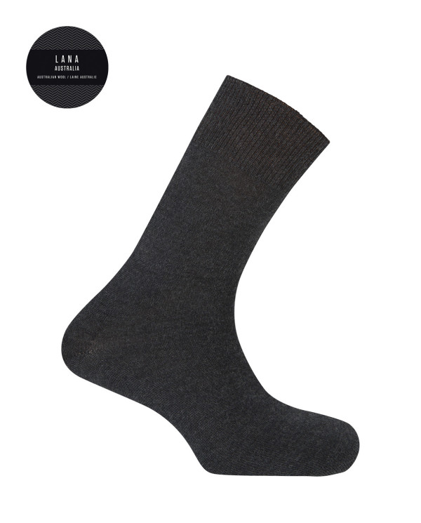 Chaussettes 100% laine unie Couleur Gris fonce - 1