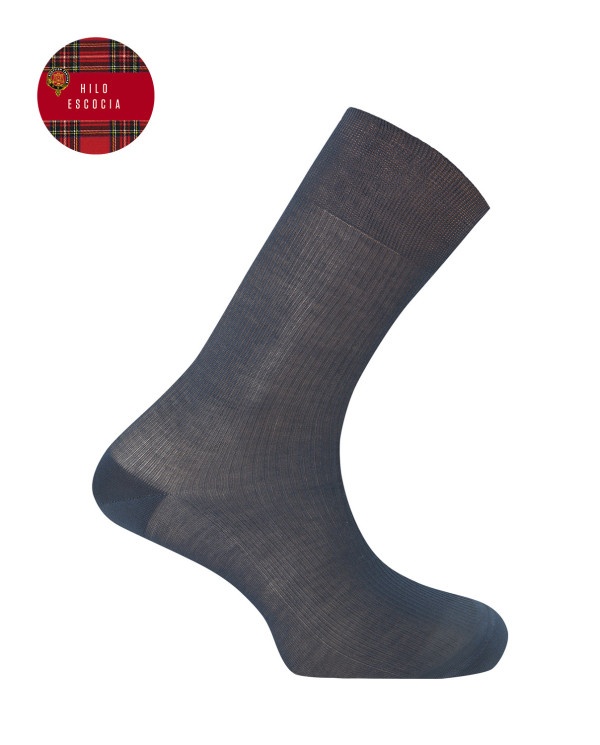 Ribbed Fil d'Écosse Socks Color Navy - 1