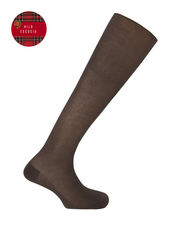 Ribbed Fil d'Écosse Socks Color Brown - 1