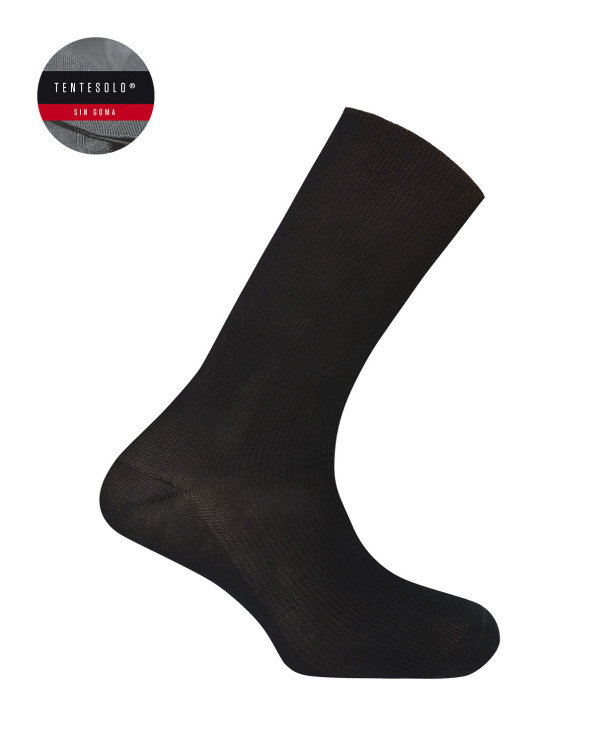 Ribbed mercerized cotton socks - Tentesolo Color Black - 1