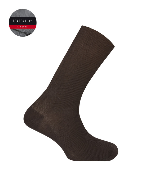 Chaussettes côtelées en coton mercerisé - Tentesolo Couleur Marron - 1