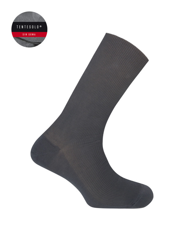 Ribbed mercerized cotton socks - Tentesolo Color Grey - 1