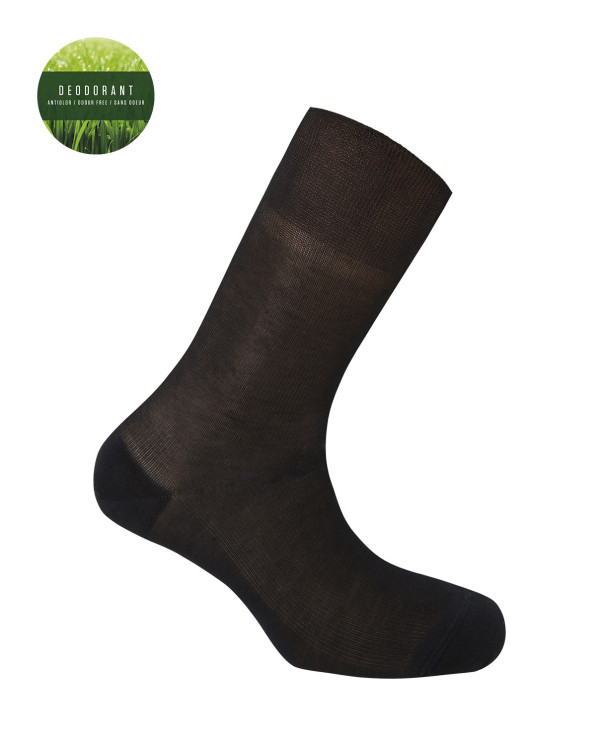 Ribbed Thread Socks - Deodorant Color Black - 1