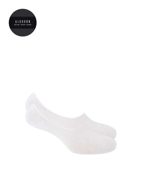 Pack of 2 plain invisible socks Color White - 1