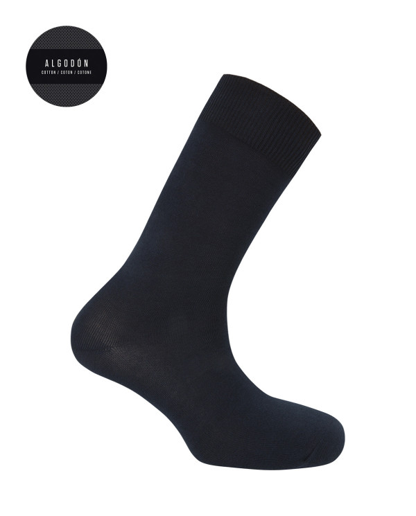 Chaussettes unies en coton Couleur Bleu marine - 1