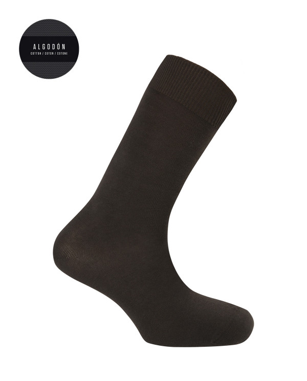 Plain cotton socks Color Brown - 1