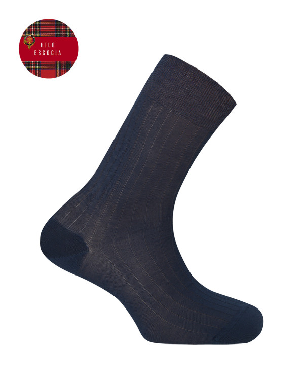 Ribbed Fil d'Écosse Socks Color Navy - 1